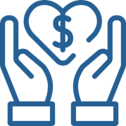 icon of hands with heart and money sign