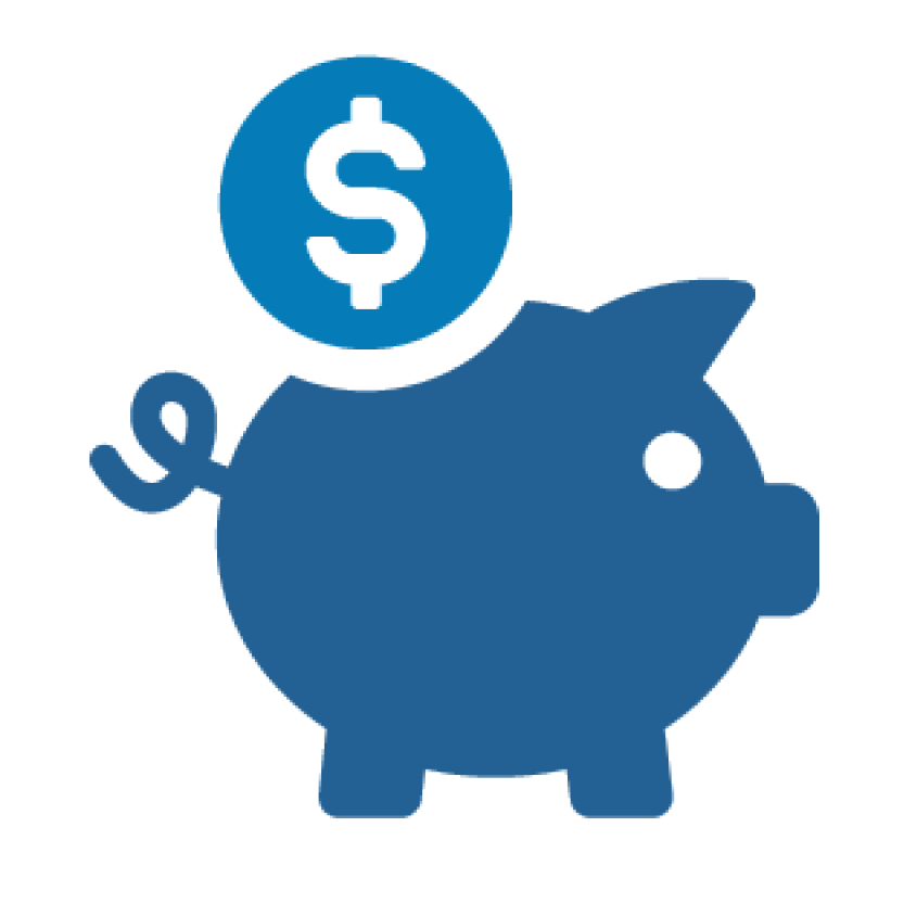 coin depositing in piggy bank icon