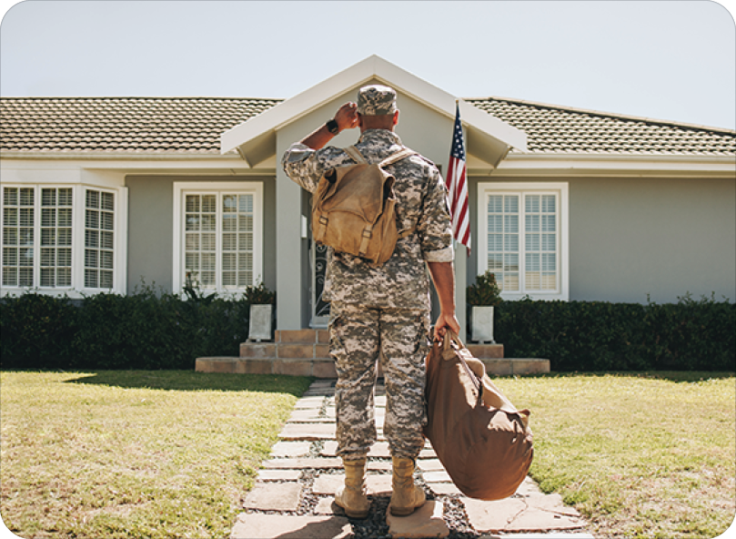oldier returning home from the army