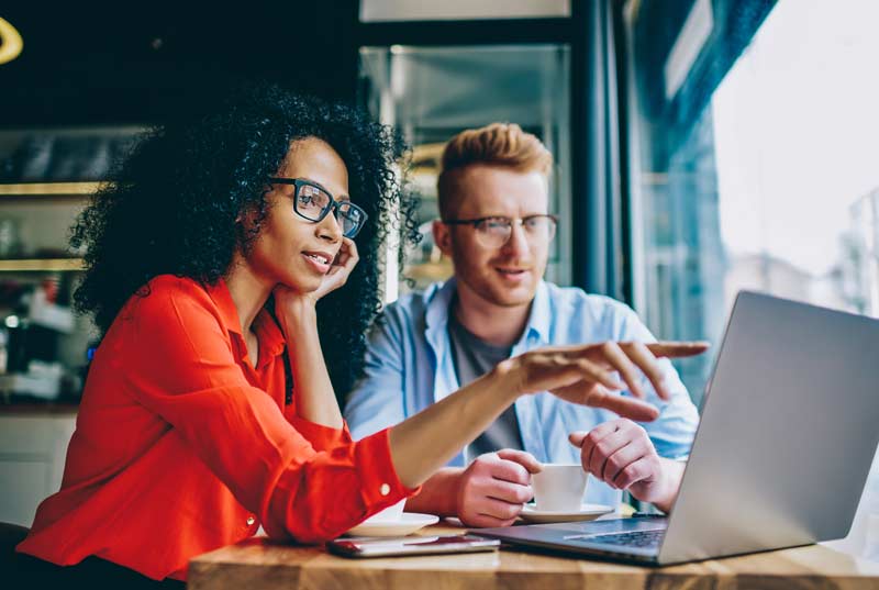 Couple with laptop